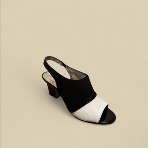 Anne Klein Black and White Slingback Heels